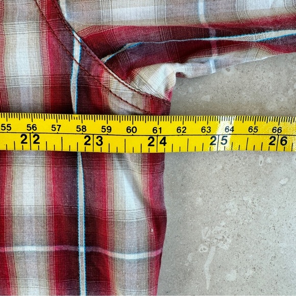 Aigle Red Plaid Collared Long Sleeve Mens Size L Button Up Casual Cotton - Picture 10 of 12
